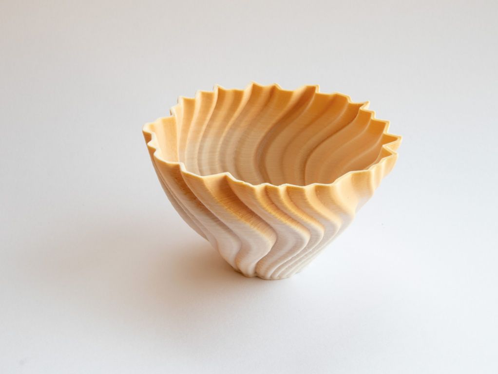 flame bowl, yellow/white porcelain