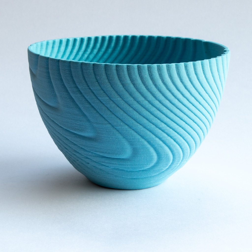 Ripple bowl, blue porcelain