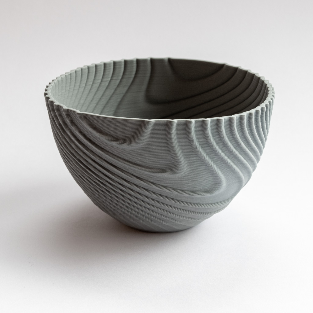 Ripple bowl, grey porcelain